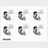 Mustache Man Drink Koffieretro Art Ronde Sticker (Vel)