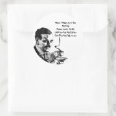 Mustache Man Drink Koffieretro Art Ronde Sticker (Tas)