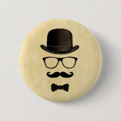 Mustache Man Ronde Button 5,7 Cm (Voorkant)