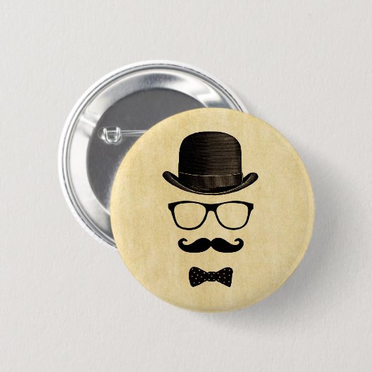 Mustache Man Ronde Button 5,7 Cm (Voorkant /achterkant)