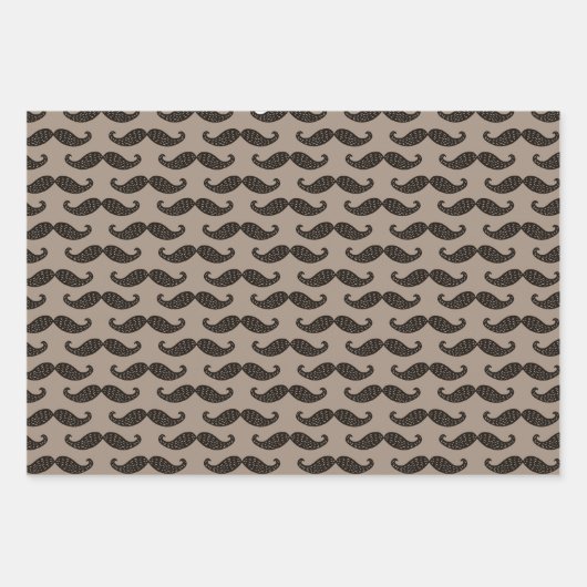 Mustache Mania Inpakpapier Vel (Voorkant 3)