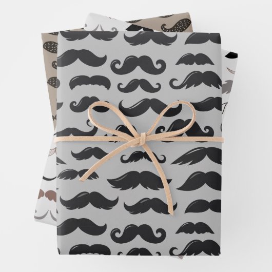 Mustache Mania Inpakpapier Vel (In situ)