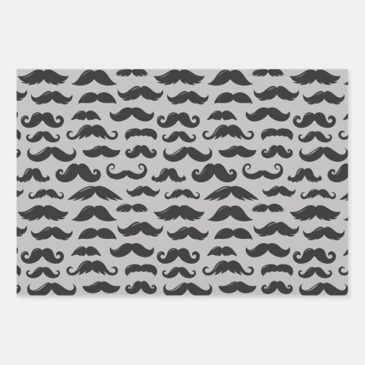 Mustache Mania Inpakpapier Vel (Voorkant)
