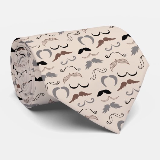 Mustache Mania Stropdas (Opgerold)