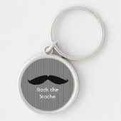 Mustache met Cute Gezegde Sleutelhanger (Voorkant)