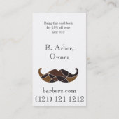 Mustache met dubbelzijdig visitekaartje kortingskaartje (Achterkant)