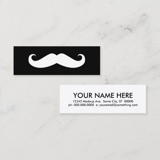 Mustache Mini Visitekaartje (Voorkant / Achterkant)