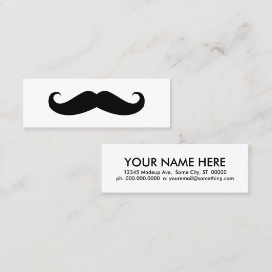 Mustache Mini Visitekaartje (Voorkant / Achterkant)