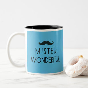 Mustache Mister Wonderful Tweekleurige Koffiemok