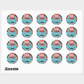 Mustache Monocle 4 juli Stickers (Vel)