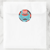 Mustache Monocle 4 juli Stickers (Tas)
