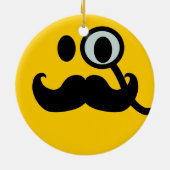 Mustache monocle keramisch ornament (Achterkant)