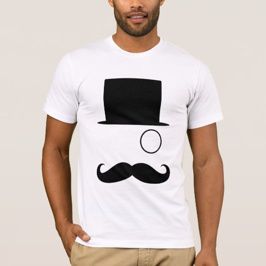 Mustache Monocle & TopHat T-shirt (Voorkant)
