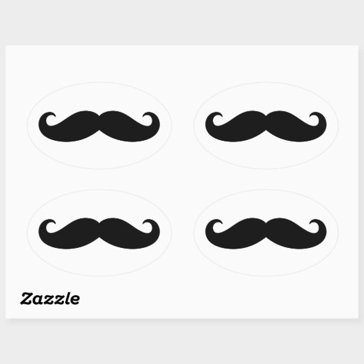 Mustache Mustache, Mustache design Ovale Sticker (Vel)