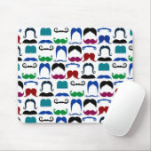 Mustache Mustache Retro Patroon Muismat (Met muis)