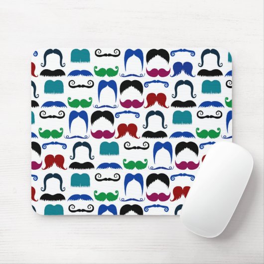 Mustache Mustache Retro Patroon Muismat (Met muis)