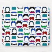 Mustache Mustache Retro Patroon Muismat (Voorkant)