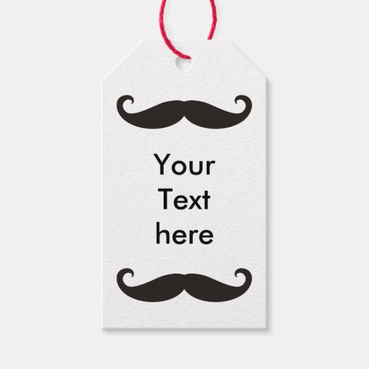 Mustache / Mustache / Schnurrbart + jouw tekst Cadeaulabel (Voorkant)
