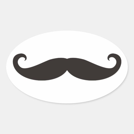 Mustache / Mustache / Schnurrbart Ovale Sticker (Voorkant)