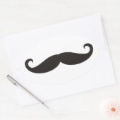 Mustache / Mustache / Schnurrbart Ovale Sticker (Envelop)