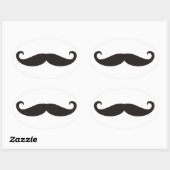 Mustache / Mustache / Schnurrbart Ovale Sticker (Vel)