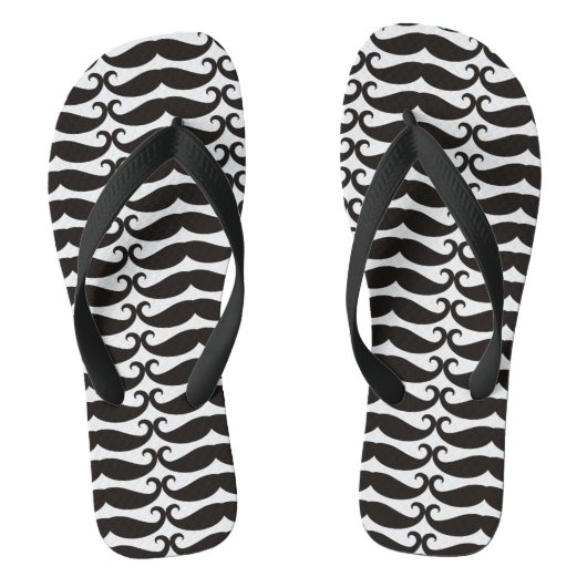 Mustache / Mustache / Schnurrbart + uw ideeën Teenslippers (Voetbed)