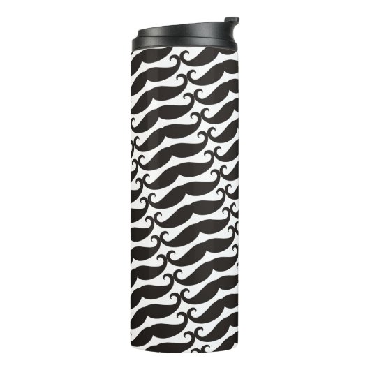 Mustache / Mustache / Schnurrbart + uw ideeën Thermosbeker (Gedraaid links)