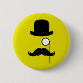 Mustache Mustache Stache Man met bril Ronde Button 5,7 Cm (Voorkant)