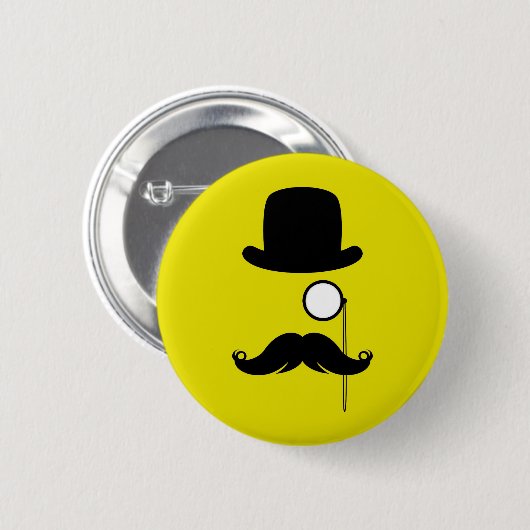 Mustache Mustache Stache Man met bril Ronde Button 5,7 Cm (Voorkant /achterkant)