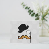 Mustache, Mustache, Stache, Monocle, Bowler Pet Briefkaart (Staand voorkant)