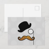 Mustache, Mustache, Stache, Monocle, Bowler Pet Briefkaart (Voorkant / Achterkant)