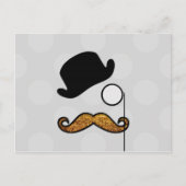Mustache, Mustache, Stache, Monocle, Bowler Pet Briefkaart (Voorkant)