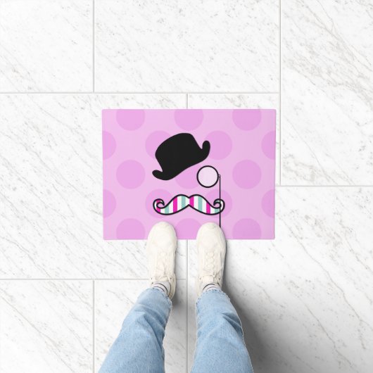 Mustache, Mustache, Stache, Monocle, Bowler Pet Deurmat (Binnen)