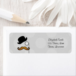 Mustache, Mustache, Stache, Monocle, Bowler Pet Etiket