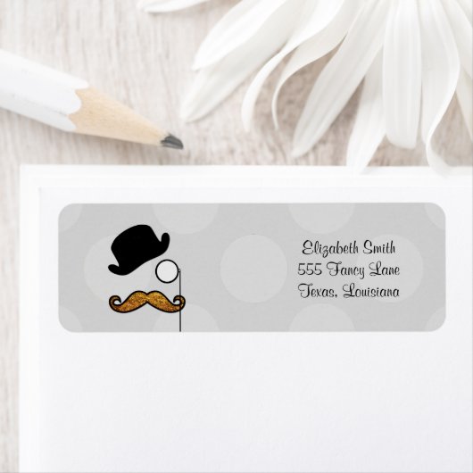 Mustache, Mustache, Stache, Monocle, Bowler Pet Etiket (Insitu)