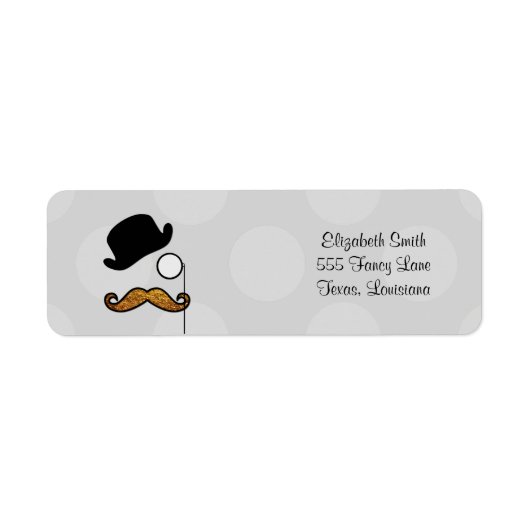 Mustache, Mustache, Stache, Monocle, Bowler Pet Etiket (Voorkant)