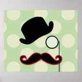 Mustache, Mustache, Stache, Monocle, Bowler Pet Poster (Voorkant)