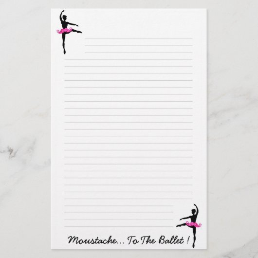 Mustache... Naar de ballet Briefpapier (Voorkant)