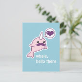 Mustache Narwhal Briefkaart (Staand voorkant)