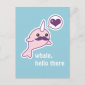 Mustache Narwhal Briefkaart (Voorkant)