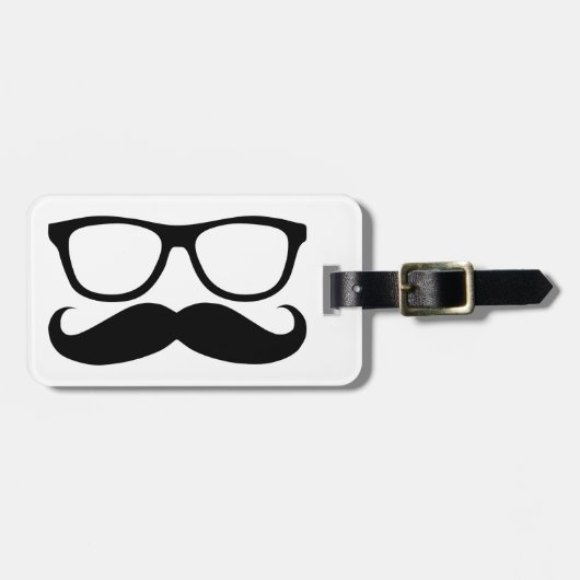 Mustache Nerd Bagagelabel (Voorkant horizontaal)