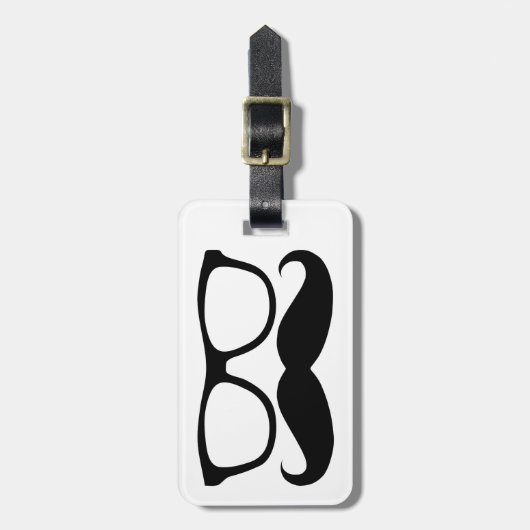 Mustache Nerd Bagagelabel (Voorkant verticaal)