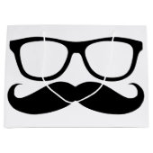 Mustache Nerd Black Graphic Groot Cadeauzakje (Voorkant)