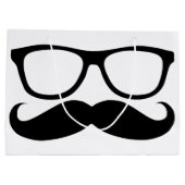 Mustache Nerd Black Graphic Groot Cadeauzakje (Achterkant)