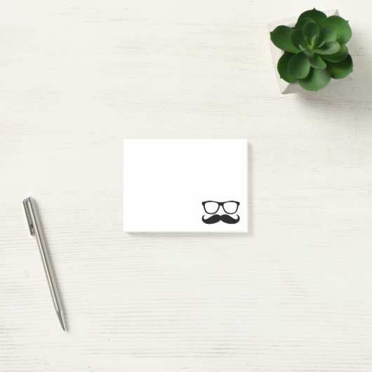 Mustache Nerd Black Graphic Post-it® Notes (Kantoor)