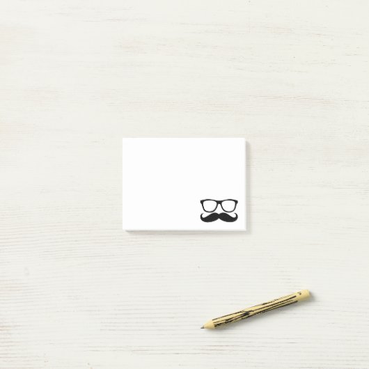 Mustache Nerd Black Graphic Post-it® Notes (Op bureau)