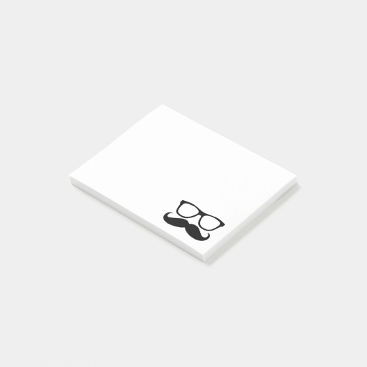 Mustache Nerd Black Graphic Post-it® Notes (Schuin)