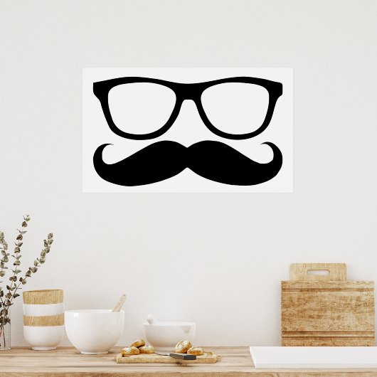 Mustache Nerd Poster (Keuken)