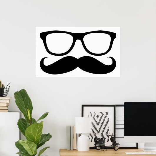 Mustache Nerd Poster (Thuiskantoor)