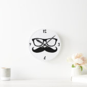 Mustache Nerd Ronde Klok (Huis)